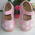 Rosa com pontos brancos Bebê Sapatos ásperos 7 cores